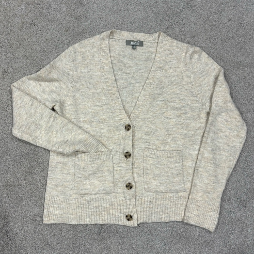 Marled Reunited Clothing Truffle Heather V-Neck Cardigan Sweater With Pockets